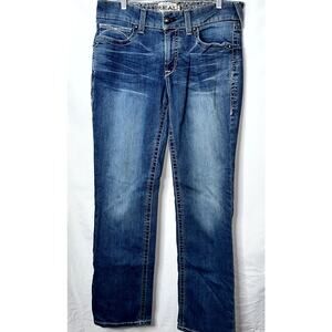 Ariat Real Denim Womens Size 31R Embroidered Pocket Medium Wash Western Jeans